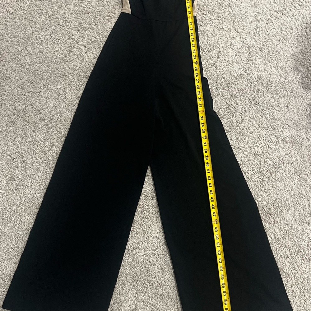 Alice + Olivia Black Wide-Leg Jumpsuit with Deep V-Neckline (FLAWED) - Picture 8 of 17
